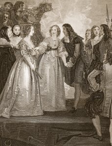 Carlos II recebendo a Duquesa de Orleans em Dover, gravada por W. Bromley, ilustração de 