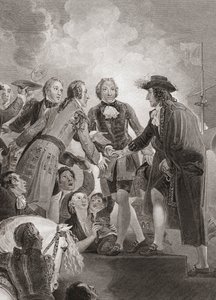 Guilherme, Príncipe de Orange (mais tarde Rei Guilherme III) desembarca em Brixham. (imprimir)