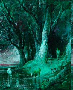 A orla do bosque (óleo sobre tela) de Thomas (attr.to) Churchyard