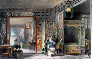 Boudoir e quarto de uma dama de posição, China, 1843