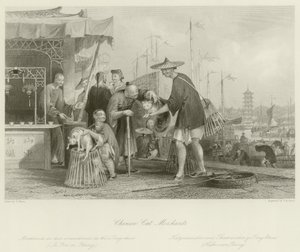 Comerciantes de gatos chineses de Thomas Allom