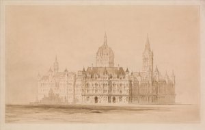 Projecto de concurso para a Câmara Municipal de Manchester de Thomas Allom