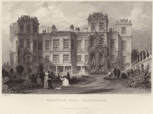 Hardwick Hall, em Derbyshire de Thomas Allom