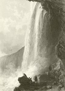 Queda De Sapato De Cavalo, Niagara. Entrada para a Caverna de, no lado inglês de Thomas Allom