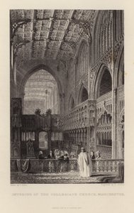 Interior, de, a, colegial, igreja, em, manchester de Thomas Allom