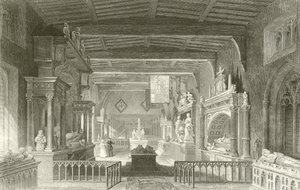 Monumentos aos Condes de Rutland na Igreja de Bottesford, Leicestershire de Thomas Allom