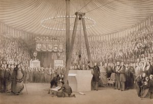 Príncipe Albert colocando a primeira pedra do novo Royal Exchange, Londres, 17 de janeiro de 1842 de Thomas Allom