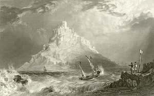 Monte de São Miguel, na Cornualha de Thomas Allom