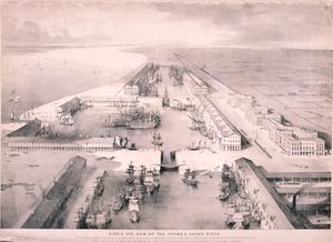 Thames Haven Dock, Londres, c1830 de Thomas Allom