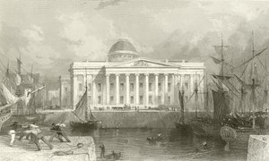 A Nova Alfândega, Liverpool de Thomas Allom