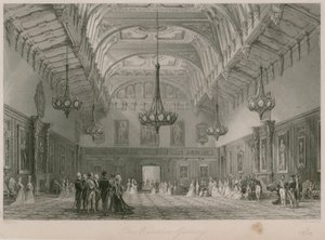 A Galeria de Waterloo, o Palácio de Buckingham. Publicado em 1840 de Thomas Allom