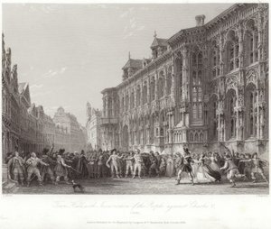 Câmara Municipal com insurreição do povo contra Carlos V de Thomas Allom