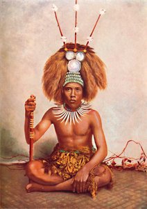 Um chefe samoano em traje cerimonial completo, 1902