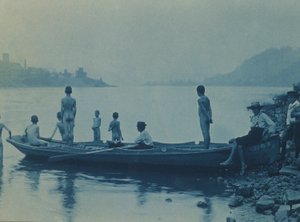Rapazes com um barco, rio Ohio, perto de Wheeling, Virgínia Ocidental de Thomas Anshutz