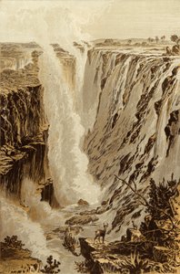 A queda de Victoria, Zambesi, do extremo leste do abismo (cromolitho)