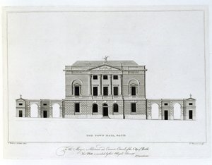 A Câmara Municipal, Bath, gravada por T. Bonnor de Thomas Baldwin