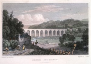 Aqueduto de Chirk no Canal Ellesmere, c1829