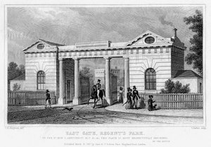 East Gate, Regents Park, Londres, 1827.
