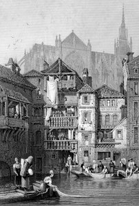 Vista em Metz, norte da França, século XIX