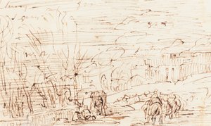 Figuras em uma paisagem [verso] de Thomas Barker