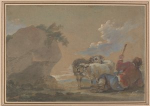 Paisagem com Pastor e Ovelha de Thomas Barker