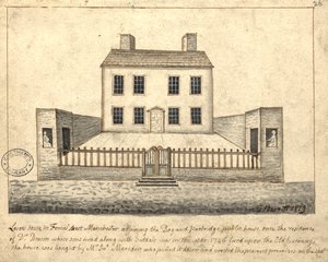 Levers House, Manchester, 1819 (caneta e tinta no papel)
