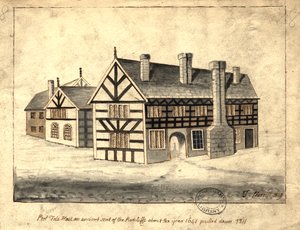 Pool Fold Hall, Manchester, 1819 (caneta e tinta no papel)