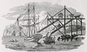 Carregamento de Carvão em Navios Cargueiros da "História de Aves e Quadrúpede Britânicos" de Thomas Bewick