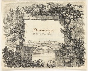 Vinheta com árvores de ponte de Thomas Bewick