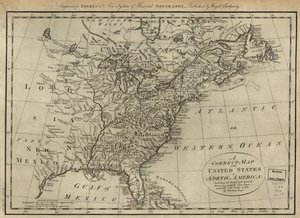 Um mapa correto dos Estados Unidos da América do Norte, incluindo os territórios britânicos e espanhóis, cuidadosamente elaborado de acordo com o tratado de 1784. LOC 74692103 de Thomas Bowen