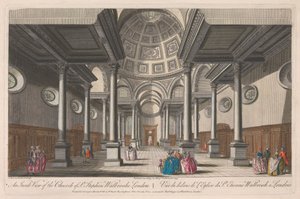 An Inside View of the Church of St. Stephen, Walbrooke, Londres de Thomas Bowles