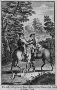 Claude Duval assaltando Squire Roper, mestre dos Buckhounds ao rei Charles II, em Windsor Forest de Thomas Bowles