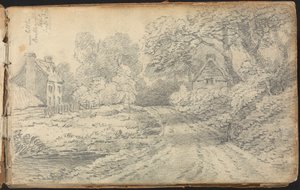 Álbum de Estudos da Paisagem e das Figuras: Uma estrada perto de Berkhampstead, Hertfordshire. 8 de Setembro, 1811