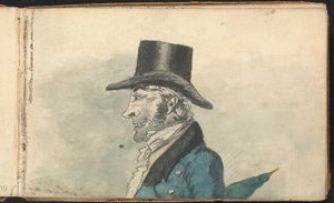 Álbum de Estudos da Paisagem e das Figuras: Perfil de um Homem com um Guarda-chuva