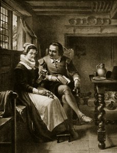 O namoro de Shakespeare, ilustração da "Hutchinson&39;s Story ofthe British Nation", c.1923