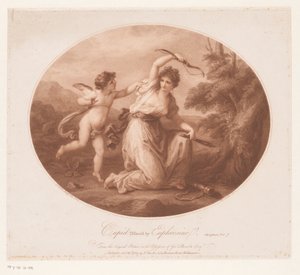 Cupido na porta dupla Euphrosyne Cupido Desarmado por Euphrosine (título no objeto)