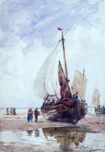 Uma Bata de Pesca à Escalada (aguarela) de Thomas Bush Hardy