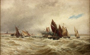 Barcos de reboque fora de Calais de Thomas Bush Hardy