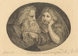 Lear e Cordélia de Thomas Butts, Jr. after William Blake