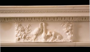 Chaminé estatuária de Jorge II, c.1755 (mármore) (ver também 941027-9) de Thomas Carter