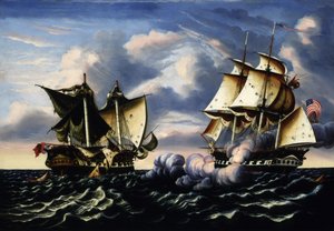 Captura da fragata H.B.M. Macedonian pela fragata norte-americana United States, 25 de outubro de 1812 de Thomas Chambers