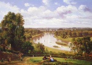 Vista, de, a, rio thames, de, colina Richmond