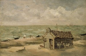 Cabana de um pescador à beira-mar