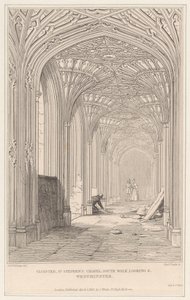Claustro, Capela de Santo Estêvão, Caminhada Sul, olhando E. Westminster de Thomas Clark