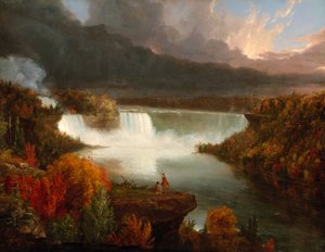 Vista distante das Cataratas do Niágara, 1830. de Thomas Cole