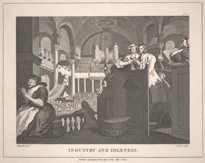 Indústria e ociosidade [segundo The Industrious &39;Prentice Performing the Duty of a Christian, de Hogarth] de Thomas Cole