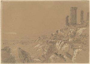 Templos de Juno, Lucina e Concordia - Agrigento, Sicília de Thomas Cole