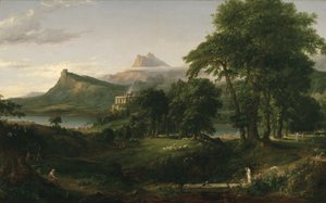 O Curso do Império: O Estado Arcadiano ou Pastoral, c.1836 (óleo sobre tela) de Thomas Cole