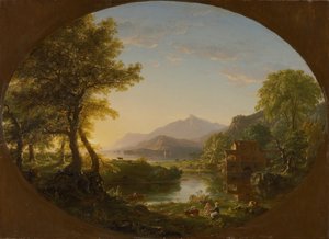 O moinho, pôr do sol de Thomas Cole