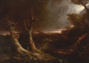 Tornado numa floresta americana de Thomas Cole